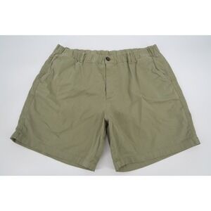 Bear Bottom Mens XXL Olive Green Stretch Chino Shorts Elastic Waist 7" Inseam